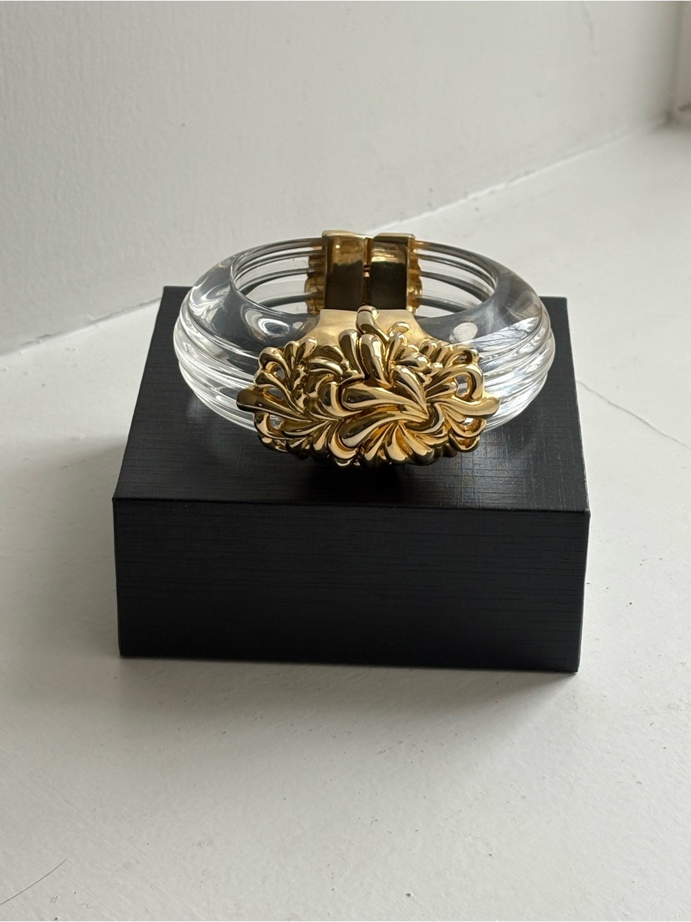Inna Citrine Paris Lucite Gold Cuff Bracelet